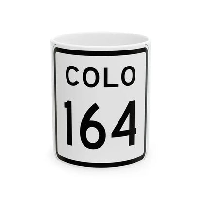 Colorado 164 1952 (Colorado) (Road Sign) White Coffee Mug 11oz - Go Mug Yourself