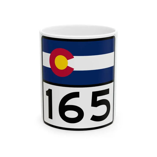 Colorado 165 (Colorado) (Road Sign) White Coffee Mug 11oz - Go Mug Yourself