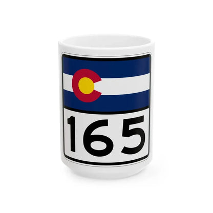 Colorado 165 (Colorado) (Road Sign) White Coffee Mug 15oz - Go Mug Yourself
