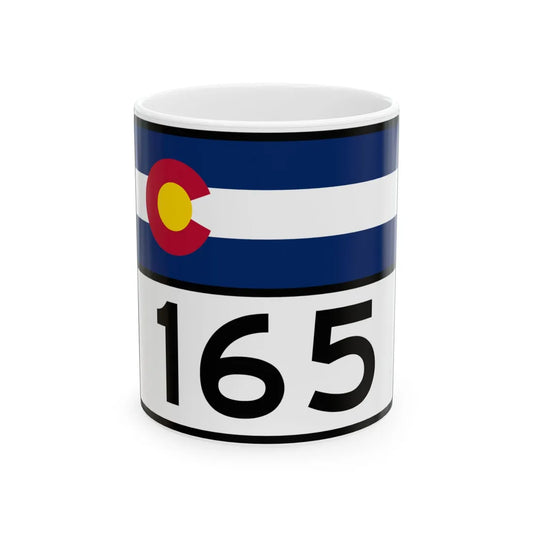 Colorado 165 wide (Colorado) (Road Sign) White Coffee Mug 11oz - Go Mug Yourself