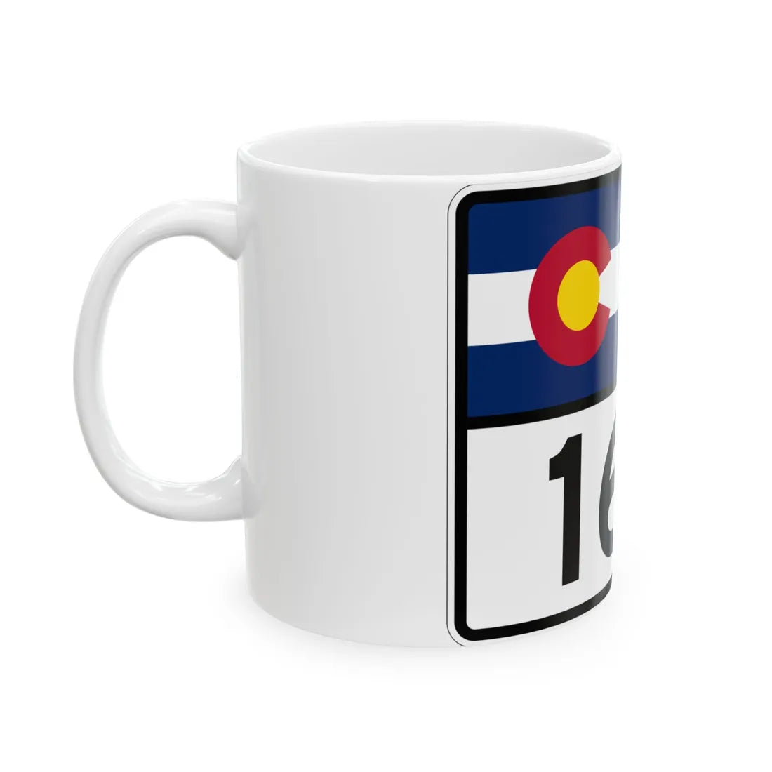 Colorado 165 wide (Colorado) (Road Sign) White Coffee Mug - Go Mug Yourself