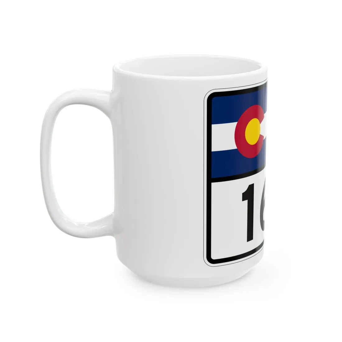 Colorado 165 wide (Colorado) (Road Sign) White Coffee Mug - Go Mug Yourself