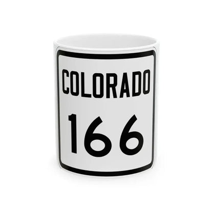 Colorado 166 1946 (Colorado) (Road Sign) White Coffee Mug 11oz - Go Mug Yourself