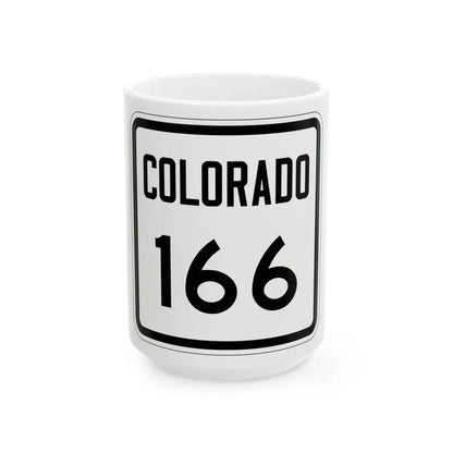 Colorado 166 1946 (Colorado) (Road Sign) White Coffee Mug 15oz - Go Mug Yourself