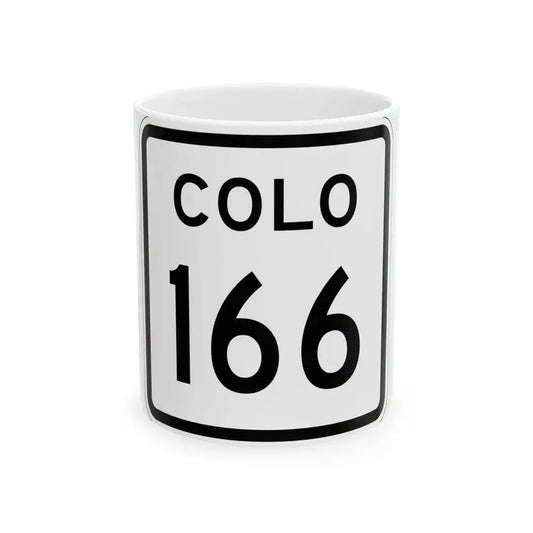Colorado 166 1952 (Colorado) (Road Sign) White Coffee Mug 11oz - Go Mug Yourself