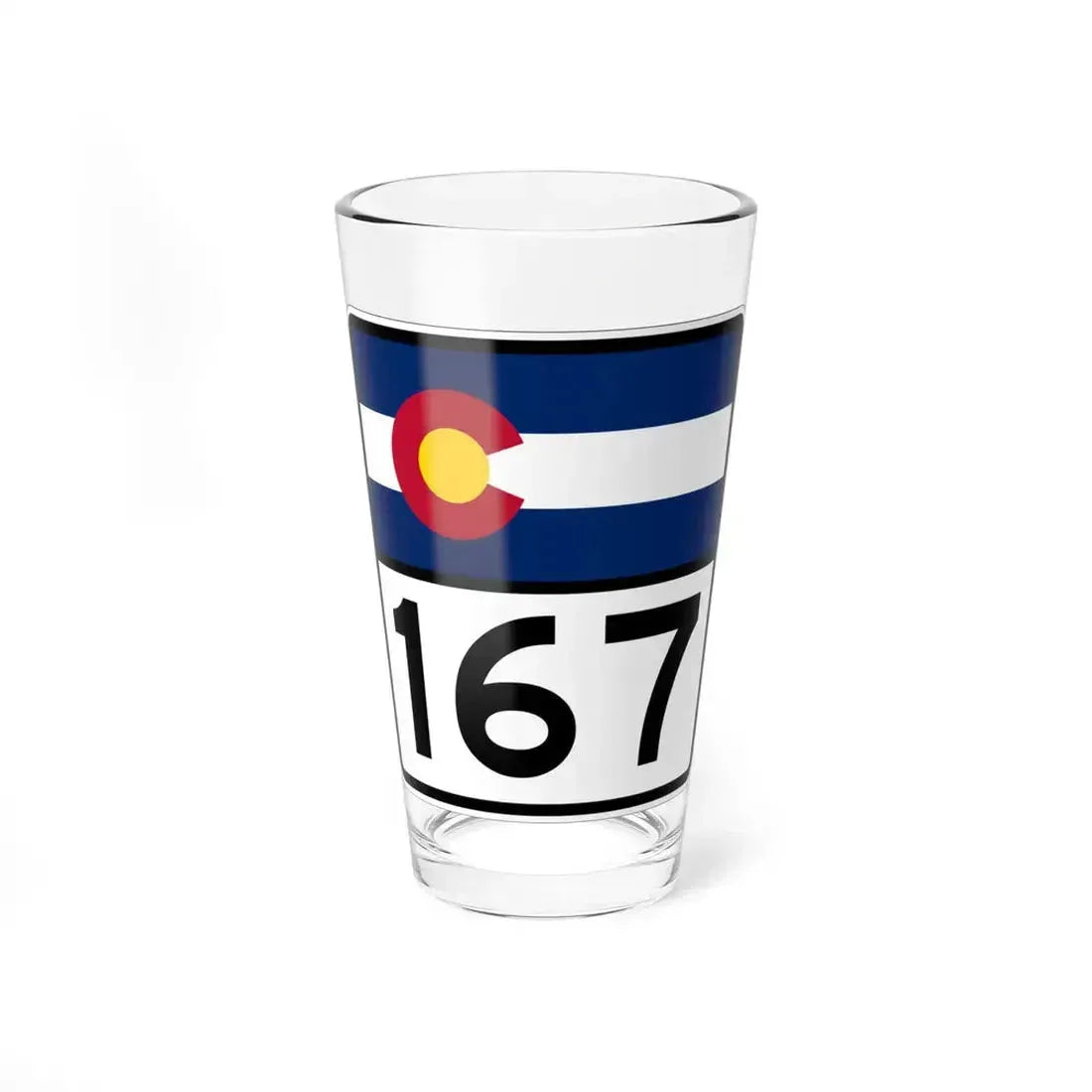 Colorado 167 (Colorado) (Road Sign) Pint Glass 16oz 16oz - Go Mug Yourself
