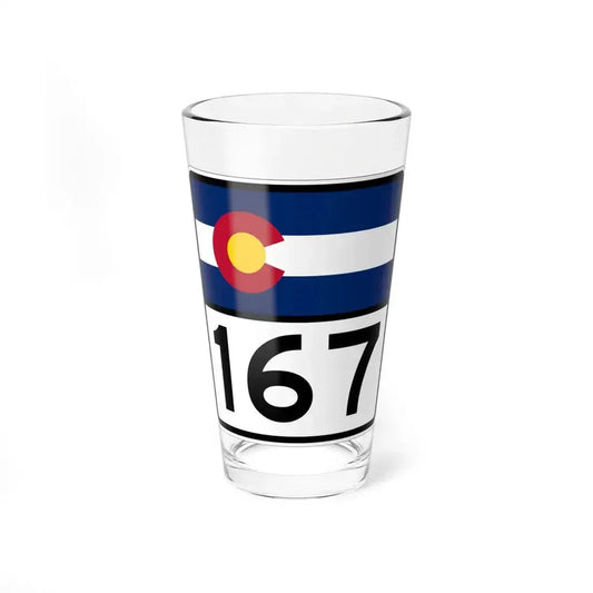 Colorado 167 (Colorado) (Road Sign) Pint Glass 16oz 16oz - Go Mug Yourself