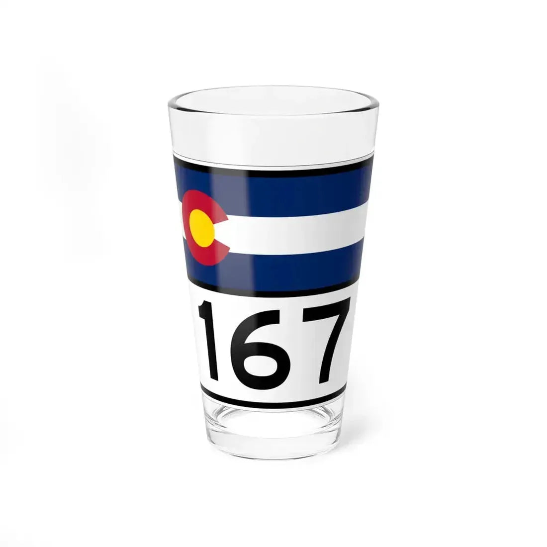 Colorado 167 wide (Colorado) (Road Sign) Pint Glass 16oz 16oz - Go Mug Yourself