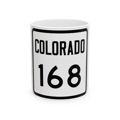 Colorado 168 1946 (Colorado) (Road Sign) White Coffee Mug 11oz - Go Mug Yourself