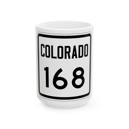 Colorado 168 1946 (Colorado) (Road Sign) White Coffee Mug 15oz - Go Mug Yourself