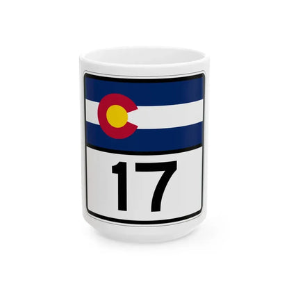 Colorado 17 (Colorado) (Road Sign) White Coffee Mug 15oz - Go Mug Yourself