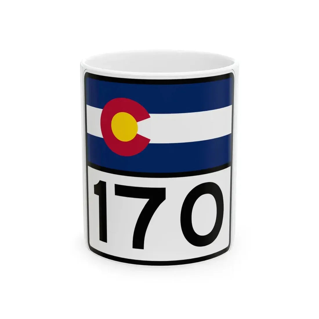 Colorado 170 (Colorado) (Road Sign) White Coffee Mug 11oz - Go Mug Yourself