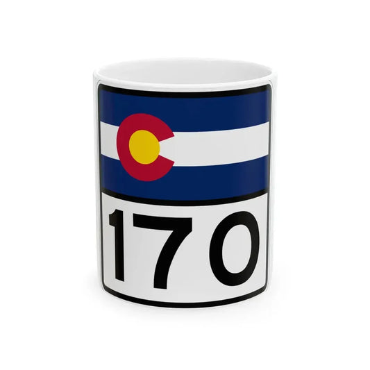 Colorado 170 (Colorado) (Road Sign) White Coffee Mug 11oz - Go Mug Yourself