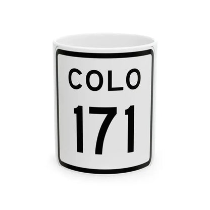 Colorado 171 1952 (Colorado) (Road Sign) White Coffee Mug 11oz - Go Mug Yourself