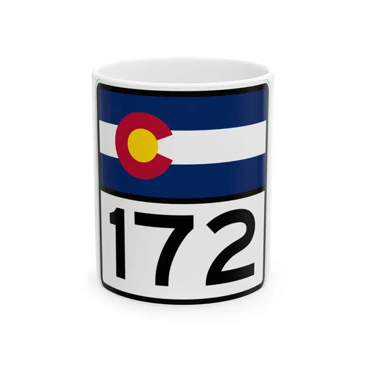 Colorado 172 (Colorado) (Road Sign) White Coffee Mug 11oz - Go Mug Yourself