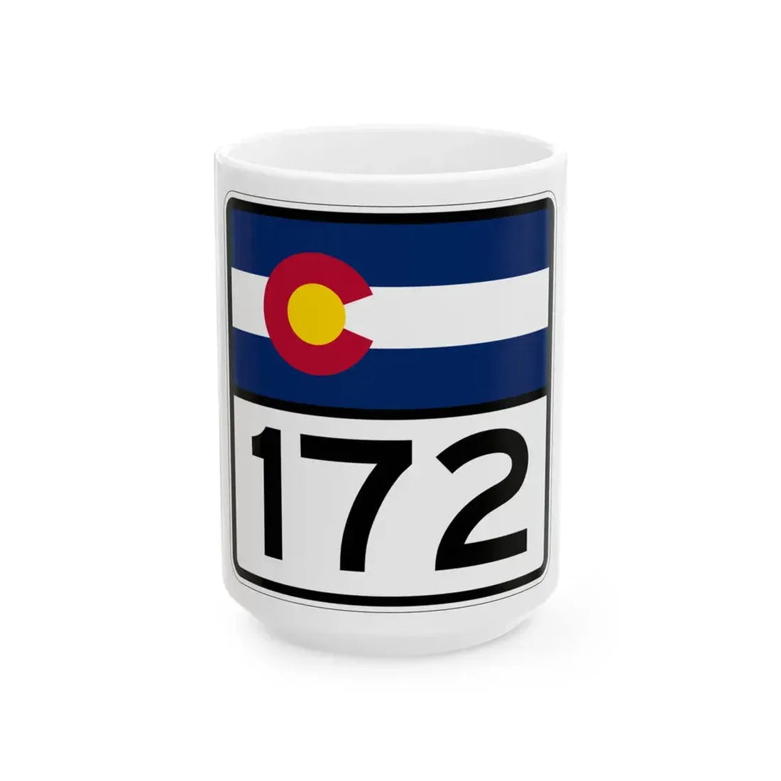 Colorado 172 (Colorado) (Road Sign) White Coffee Mug 15oz - Go Mug Yourself