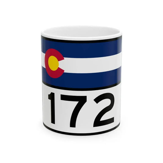 Colorado 172 wide (Colorado) (Road Sign) White Coffee Mug 11oz - Go Mug Yourself