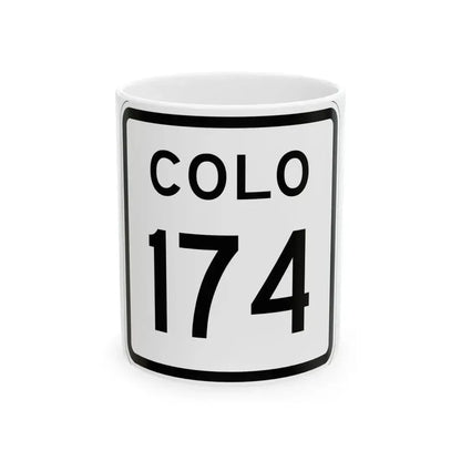 Colorado 174 1952 (Colorado) (Road Sign) White Coffee Mug 11oz - Go Mug Yourself