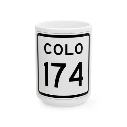 Colorado 174 1952 (Colorado) (Road Sign) White Coffee Mug 15oz - Go Mug Yourself