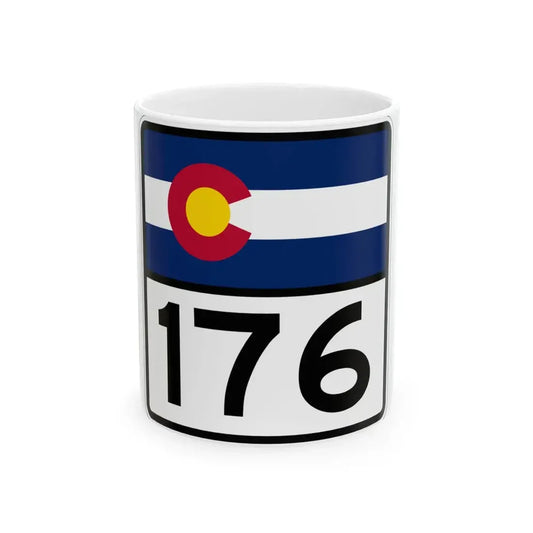 Colorado 176 (Colorado) (Road Sign) White Coffee Mug 11oz - Go Mug Yourself
