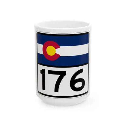 Colorado 176 (Colorado) (Road Sign) White Coffee Mug 15oz - Go Mug Yourself