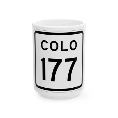 Colorado 177 1952 (Colorado) (Road Sign) White Coffee Mug 15oz - Go Mug Yourself