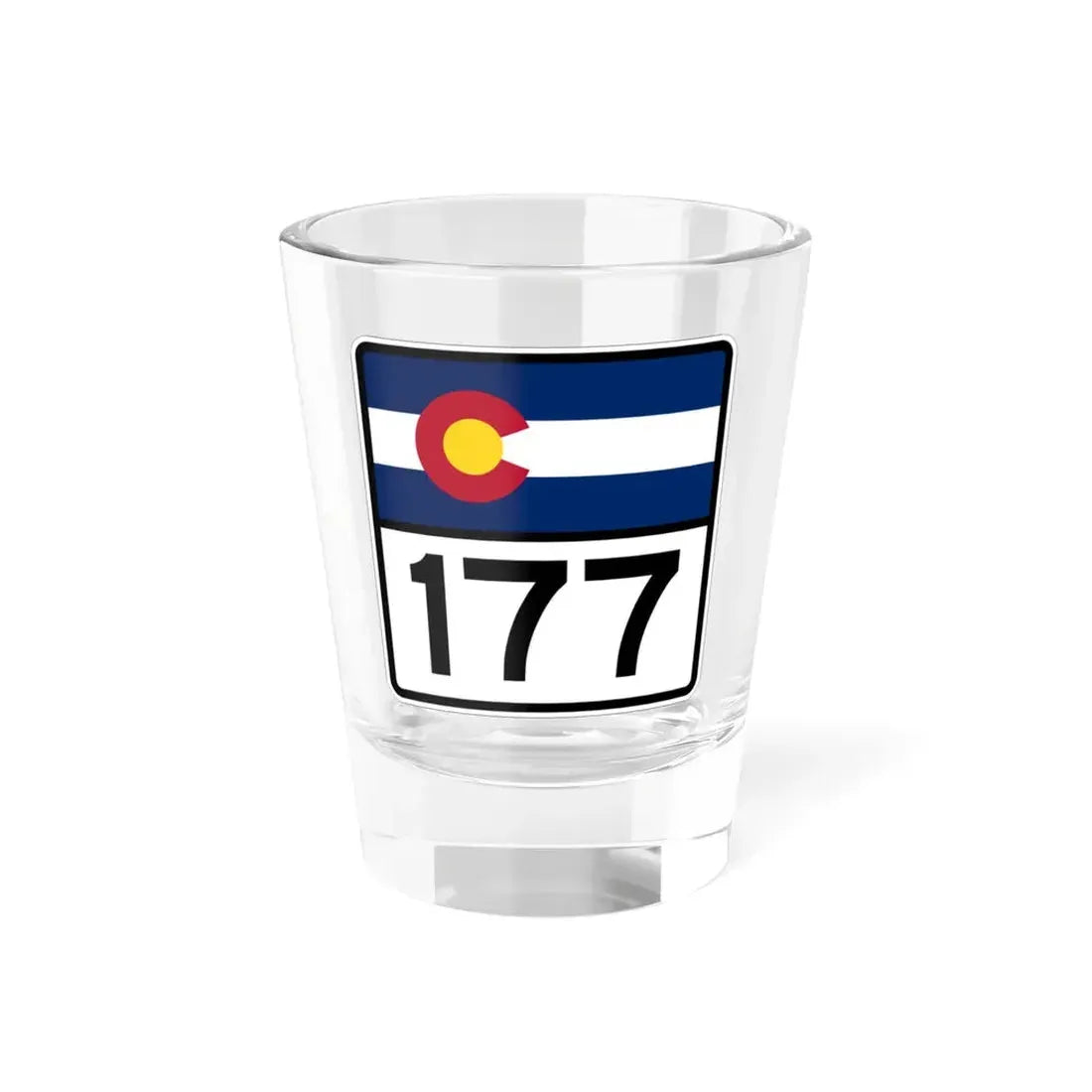 Colorado 177 (Colorado) (Road Sign) Shot Glass 1.5oz 1.5oz - Go Mug Yourself