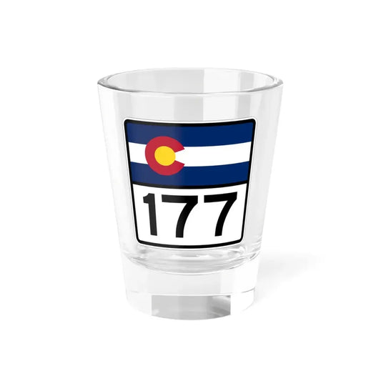 Colorado 177 (Colorado) (Road Sign) Shot Glass 1.5oz 1.5oz - Go Mug Yourself