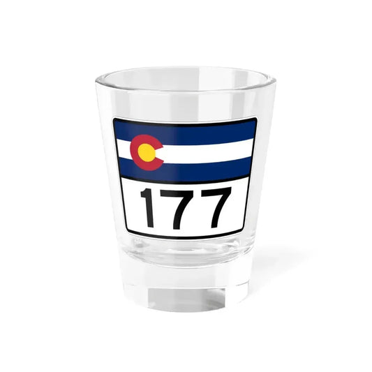Colorado 177 wide (Colorado) (Road Sign) Shot Glass 1.5oz 1.5oz - Go Mug Yourself