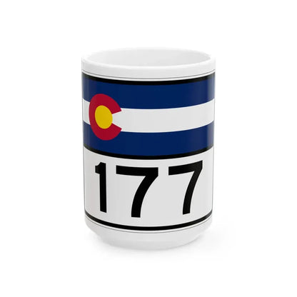 Colorado 177 wide (Colorado) (Road Sign) White Coffee Mug 15oz - Go Mug Yourself