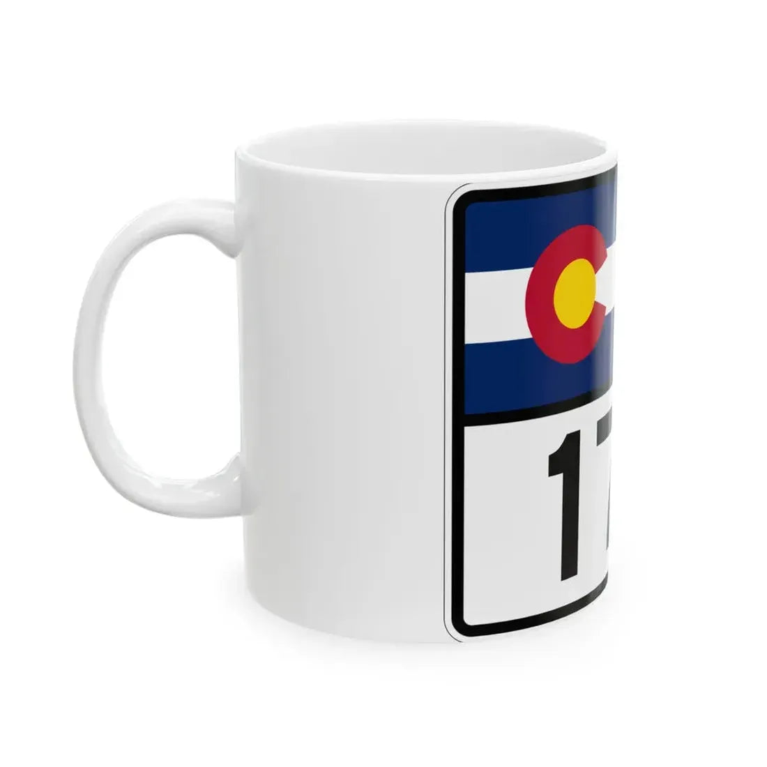 Colorado 177 wide (Colorado) (Road Sign) White Coffee Mug - Go Mug Yourself