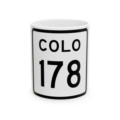 Colorado 178 1952 (Colorado) (Road Sign) White Coffee Mug 11oz - Go Mug Yourself