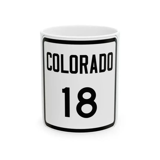 Colorado 18 1946 (Colorado) (Road Sign) White Coffee Mug 11oz - Go Mug Yourself