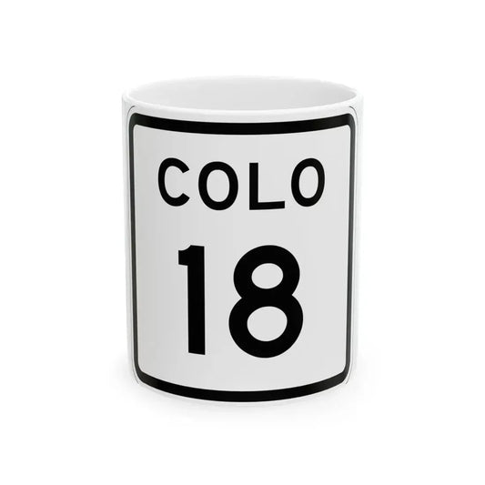 Colorado 18 1952 (Colorado) (Road Sign) White Coffee Mug 11oz - Go Mug Yourself