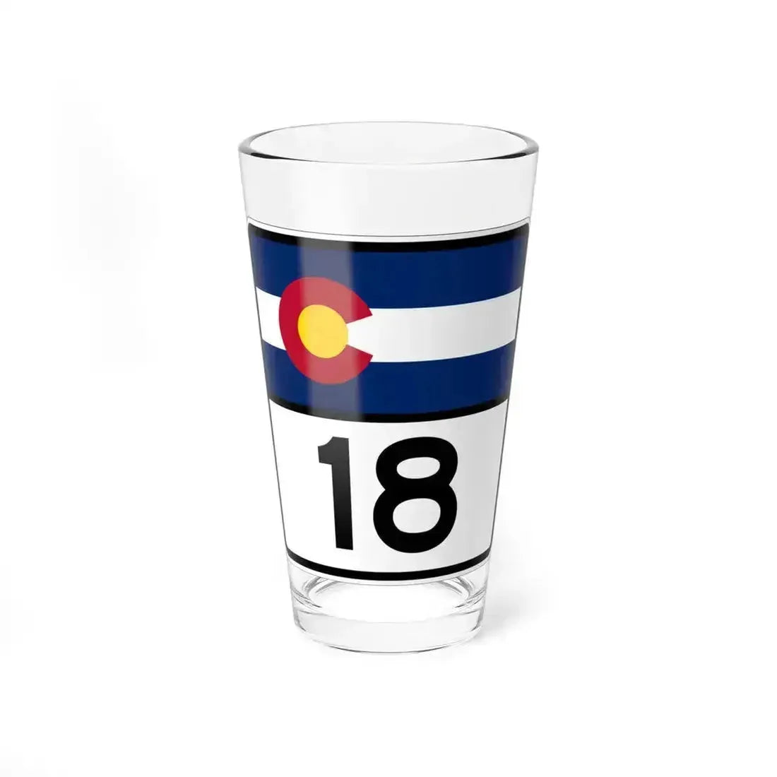 Colorado 18 (Colorado) (Road Sign) Pint Glass 16oz 16oz - Go Mug Yourself