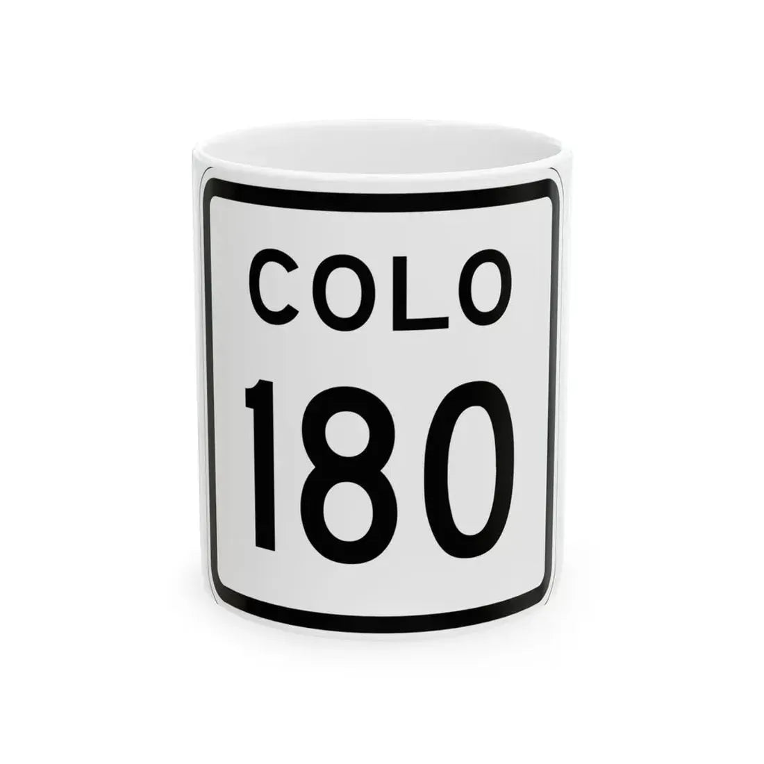 Colorado 180 1952 (Colorado) (Road Sign) White Coffee Mug 11oz - Go Mug Yourself