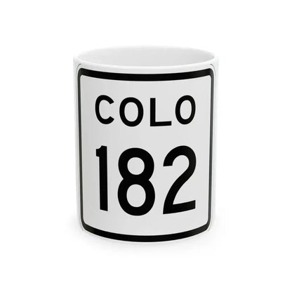 Colorado 182 1952 (Colorado) (Road Sign) White Coffee Mug 11oz - Go Mug Yourself
