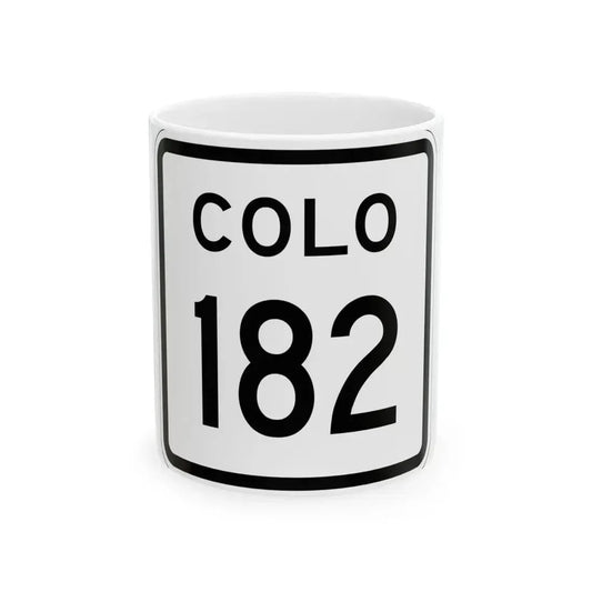 Colorado 182 1952 (Colorado) (Road Sign) White Coffee Mug 11oz - Go Mug Yourself