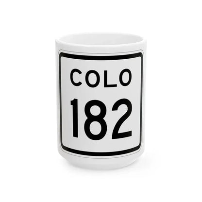 Colorado 182 1952 (Colorado) (Road Sign) White Coffee Mug 15oz - Go Mug Yourself