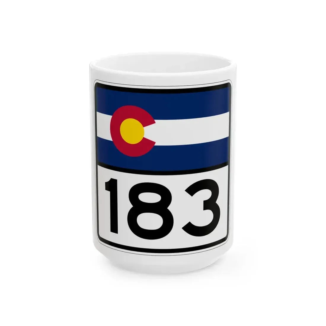 Colorado 183 (Colorado) (Road Sign) White Coffee Mug 15oz - Go Mug Yourself