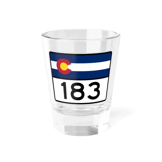 Colorado 183 wide (Colorado) (Road Sign) Shot Glass 1.5oz 1.5oz - Go Mug Yourself