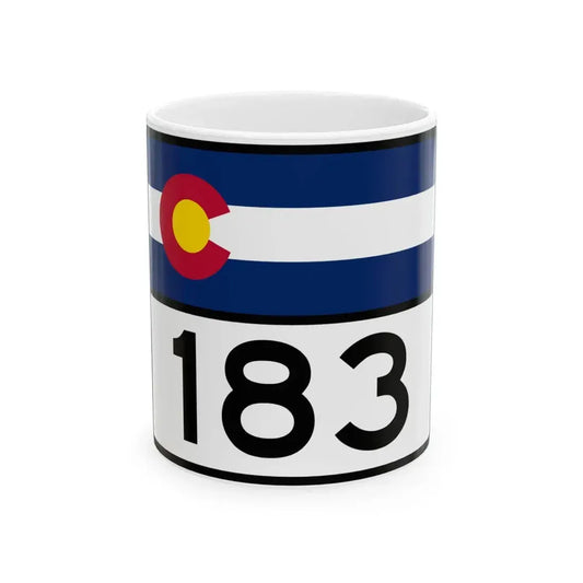 Colorado 183 wide (Colorado) (Road Sign) White Coffee Mug 11oz - Go Mug Yourself