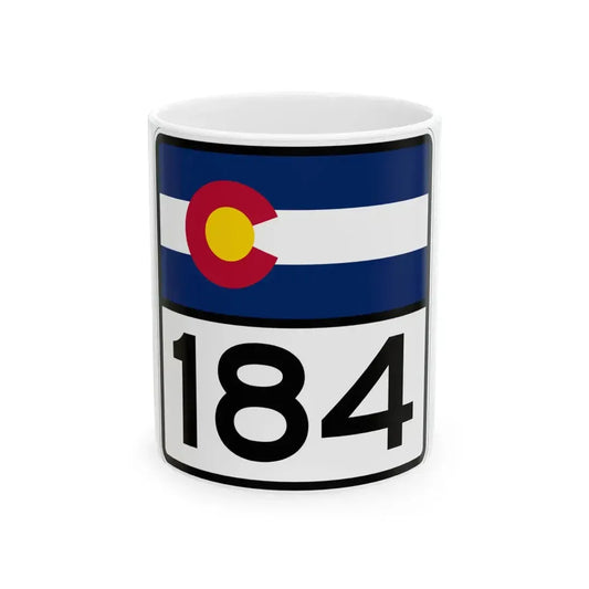 Colorado 184 (Colorado) (Road Sign) White Coffee Mug 11oz - Go Mug Yourself