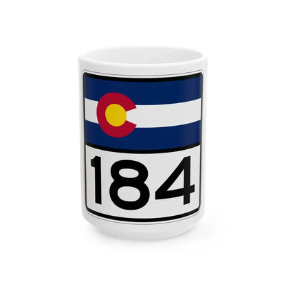 Colorado 184 (Colorado) (Road Sign) White Coffee Mug 15oz - Go Mug Yourself