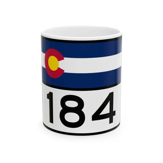 Colorado 184 wide (Colorado) (Road Sign) White Coffee Mug 11oz - Go Mug Yourself