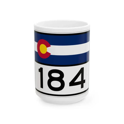 Colorado 184 wide (Colorado) (Road Sign) White Coffee Mug 15oz - Go Mug Yourself