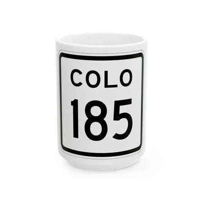 Colorado 185 1952 (Colorado) (Road Sign) White Coffee Mug 15oz - Go Mug Yourself