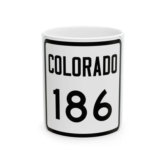 Colorado 186 1946 (Colorado) (Road Sign) White Coffee Mug 11oz - Go Mug Yourself