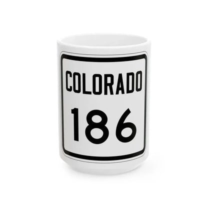 Colorado 186 1946 (Colorado) (Road Sign) White Coffee Mug 15oz - Go Mug Yourself