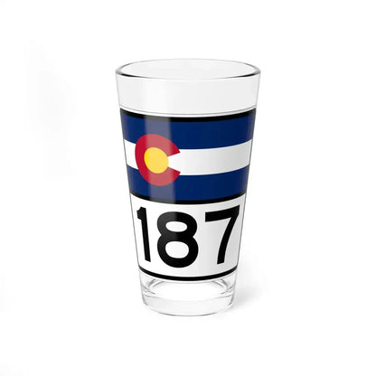 Colorado 187 (Colorado) (Road Sign) Pint Glass 16oz 16oz - Go Mug Yourself
